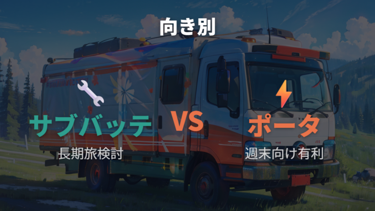 サブバッテリーとポータブル電源はどっちが向く?