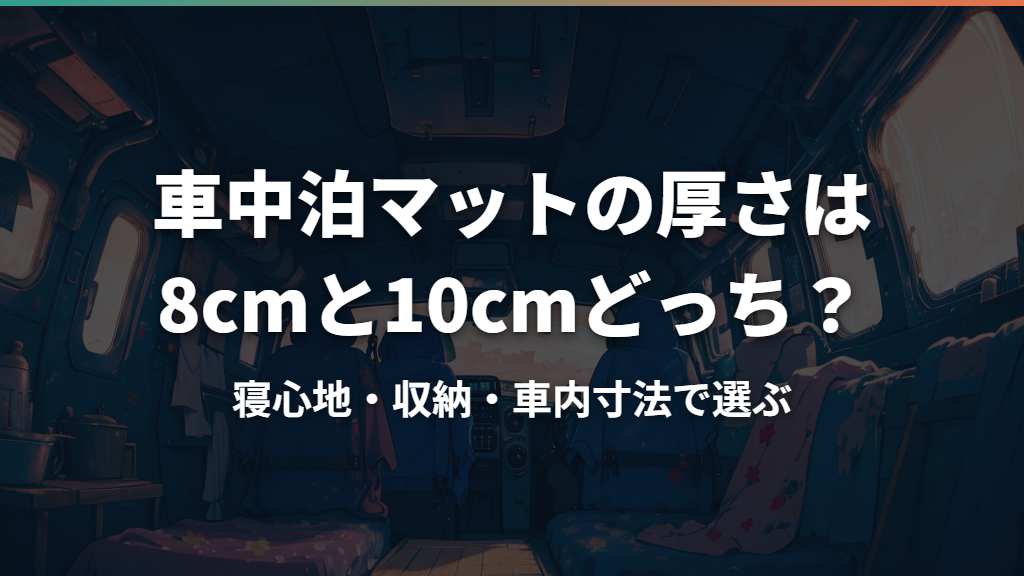 車中泊マットの厚さは8cmと10cmどっち？寝心地・収納・車内寸法で選ぶ