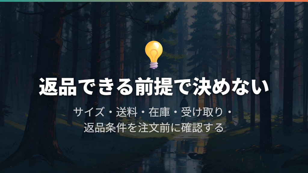 返品できる前提で買わず、注文前に条件を確かめる