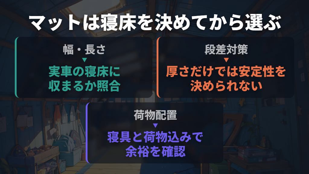 マットは2人分の幅と、敷く面が決まってから選ぶ