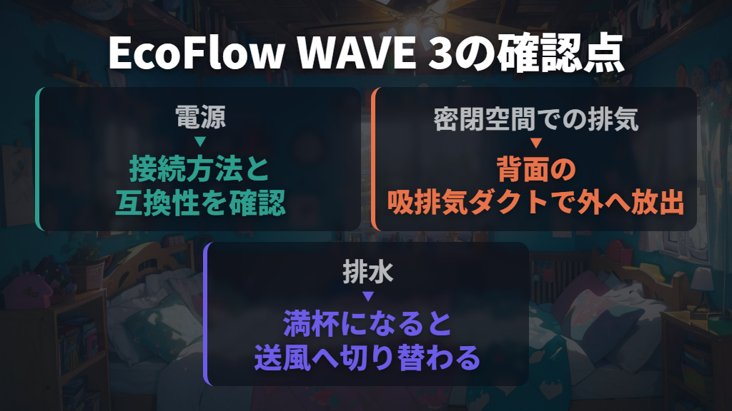 ポータブルクーラーは電源・排気・排水まで含めて選ぶ