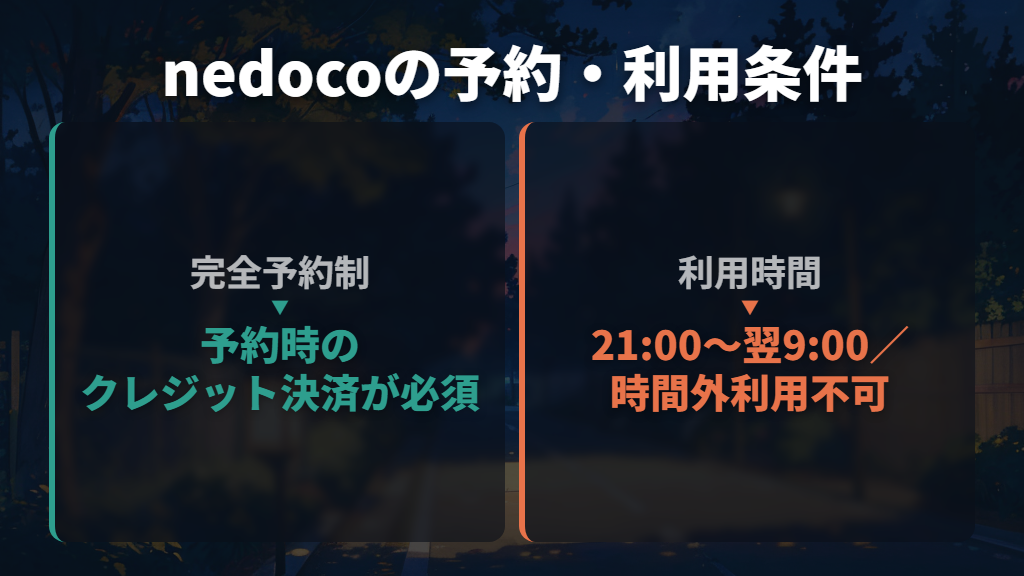 戸塚区のnedocoは完全予約制の車中泊スペース